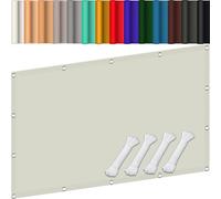 Tissu d'ombrage 100 x 225 cm, Anti UV Résistant à l'eau Protection Contre Le Vent Polyester avec Protection UV, Toile Ombrage avec Corde pour Serre Pergola, Blanc cassé