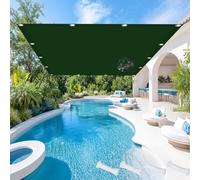 Tissu d'ombrage 150 x 260 cm Multi Couleur et Taille, 185G/㎡, Anti UV, Voile d'ombrage Carré Balcon Couverture avec Oeillets et Cordons pour La Cour de Jardin en Plein Air, Vert Foncé