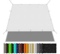 Tissu d'ombrage 200 x 200 cm Multi Couleur et Taille, 185G/㎡, Anti UV, Voile d'ombrage Carré Balcon Couverture avec Cordons et Oeillets pour Pergola/Patio Lawn/Carport, Blanc