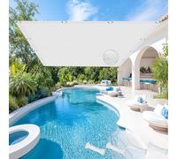 Tissu d'ombrage 80 x 140 cm Multi Couleur et Taille, 185G/㎡, Anti UV, Voile d'ombrage Carré Balcon Couverture avec Cordons et Oeillets pour La Cour de Jardin en Plein Air, Blanc