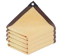 Tissu d'ombrage 90 % beige avec œillets - Tissu en polyéthylène haute densité - 1 m et 15 m - Pour balcon, serre, plantes, terrasse, poulailler, piscine (3 x 11 m)