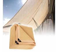 Tissu d'ombrage 95 % beige pour pergola, patio, tonnelle, terrasse, jardin - Disponible en tailles 1 x 2 m, 2 x 3 m, 3 x 4 m, 4 x 5 m, 4 x 6 m et 8 x 10 m