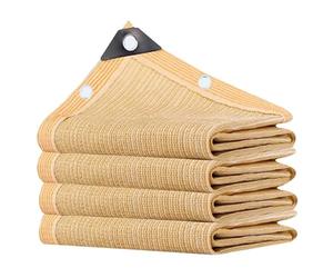 Tissu d'ombrage d'extérieur 95%, bâche en maille avec œillets, couverture d'ombrage, maille solaire for Pergola, serre, plantes en croissance Beige(3.5x6m)