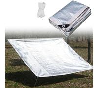 Tissu d'ombrage en Aluminium 99% Toile d'ombrage en Papier d'aluminium,Filet d'ombrage avec œillets,Bâche Argentée pour Voiture,Jardin,terrasse 1x9m 2x11m 3x6m 4.5x15m 6x16m 7.5x9m(1x3m)