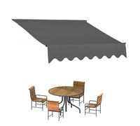 Tissu d'ombrage imperméable et rétractable pour extérieur, 500 x 300 cm, toile de rechange résistante aux déchirures - Gris