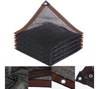 Tissu d'ombrage noir à 6 points avec œillets - Taux d'ombre de 60 à 65 % - Pour serres, abris d'auto, arrière-cour - Protection UV extérieure 5 x 1