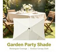 Tissu d'ombrage robuste qui optimise les espaces de détente dans les jardins en remplaçant les matériaux de la housse extérieure des parasols cantilever endommagés. creamy white