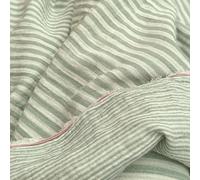 Tissu double gaze à rayures vert sauge - au Mètre - pour Robes, Habillement, Rideaux, Linge de Maison