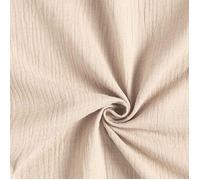 Tissu double gaze de coton Beige au mètre par 50 cm