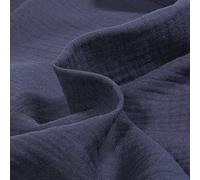Tissu Double gaze de coton uni Bleu marine - Par 50 cm