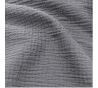 Tissu double gaze de coton uni FRIPOUILLE bleu stone
