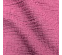 Tissu double gaze de coton uni FRIPOUILLE violet prune