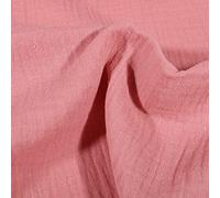 Tissu Double gaze de coton uni Vieux rose - Par 50 cm