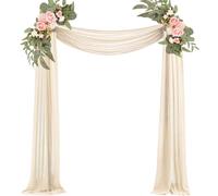 Tissu drapé en mousseline de soie transparente pour arche de mariage - 73,7 cm x 6,1 m - Pour mariage, tonnelle, fiançailles, cérémonie, fête, fête prénuptiale, décoration - 1 panneau, ivoire
