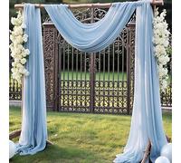 Tissu drapé en tulle transparent pour arche de mariage - 73,7 cm x 6,1 m - Pour mariage, tonnelle, cérémonie, fête, fête prénuptiale, décoration - Bleu layette