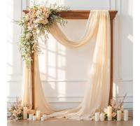 Tissu drapé pour arche de mariage, 1 panneau de 71,1 cm x 5,7 m, champagne transparent pour cérémonie, décoration de plafond de fête, décorations d'arche et rideaux de plafond