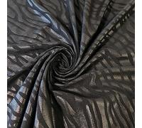 Tissu élasthanne extensible uni en jersey de plongée / crêpe - 147,3 cm de large - Aspect cuir zèbre noir
