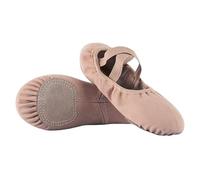 Tissu élastique Formation de Danse Latine Adulte Femmes Fille Chaussure en Daim Semelle Souple Ballet Enfants Chaussures de Formation de Danse(Brown,43)