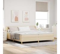 Tissu élégant design minimaliste tête ajustable Crème 200 x 200 cm | Lit à Ressorts Ensachés avec Matelas et Tête de Lit Réglable Crème 200x200 cm Tissu Premium Literie Moderne avec Sommier à