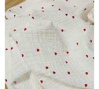 Tissu en coton Double gaze 135x5 0/100cm, joli cœur pour bébé, tissu de literie pour vêtements de couchage