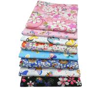 Tissu En Coton Imprimé Fleurs Et Papillons, 8 Pièces, 20x20 Pouces, Feuilles Carrées Prédécoupées Pour Patchwork, Couture Et Matelassage