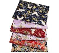 Tissu en Coton Style Japonais Patchwork Avec Motif Floral - Paquets de Coton Bronzage pour Couture, Décoration et Vêtements