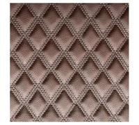 Tissu en cuir artificiel, lee artificiel brossé Similicuir rembourré Sièges de voiture cannelés diamant Tissu de revêtement de véhicule, diamant point carré simili cuir (marron, 1,55 x 2 m)