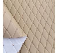 Tissu en cuir Matelassé Tissu Similicuir Vinyle Endos En Mousse Diamant Pour Rembourrage Meubles Canapé Chaises Sièges D'auto Accessoires D'intérieur Coutures Dbricolag(Size:1.55x3m,Color:1 off white)