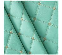 Tissu en Cuir synthétique matelassé pour Meubles au mètre Tissu PVC, pour Canapé de Siège de Voiture Meubles Vestes Sac À Main, 155 cm Large (Color : Green Blue)