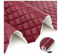 Tissu En Cuir Vinyle Tissu Simili Cuir Matelassé Épais Support Éponge, Motif Diamants DIY Upholstery Vendu Au Mètre Automobile Garniture Toit Garniture Meubles Largeur 160cm(Burgundy,1.6X3m)
