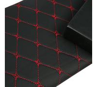 Tissu en cuir Vinyle Tissu Simili Cuir Matelassé Épais Support éponge, Motif Diamants DIY Upholstery Vendu Au Mètre Automobile Garniture Toit Garniture Meubles Largeur 155c(Size:1.55x1m,Color:2 black)