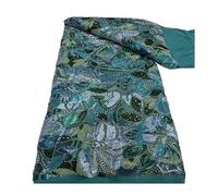Tissu en dentelle à paillettes florales, 5 yards, perlée, 130cm