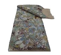 Tissu en dentelle à paillettes florales, 5 yards, perlée, 130cm