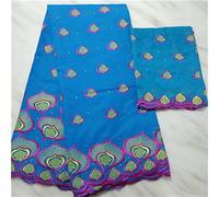 tissu en dentelle africaine 2019 dentelle bleu royal suisse voile de dentelle de haute qualité en suisse tissu 100% coton avec blouse en tulle, PL10049S105