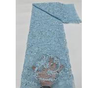 Tissu en dentelle africaine perlée de haute qualité avec sequins, tulle français nigérian pour la confection de robes de soirée et la broderie 8as picture