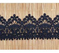 Tissu en dentelle brodée en polyester de 4,2 cm de large (1,68 pouce), décoration pour robe de mariée, Lolita, accessoires vestimentaires DIY (ss-2432) - Noir - 0,9 m