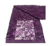 Tissu en dentelle de 5 yards, broderie perlée Bugle Floral lourd, 130cm