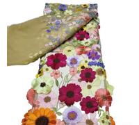 Tissu en dentelle de gaze délicat avec broderie florale, parfait pour les projets de mode (style E)