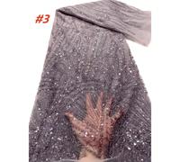 Tissu en dentelle de luxe avec sequins africains 2024, matériau en dentelle de tulle français de haute qualité brodé de perles pour robe de mariée nigériane à coudre 1 mètre,2,5 mètres,5 mètresAcryliq