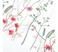 Tissu en dentelle florale pour la fabrication de robes de mariée en polyester noir et blanc, 90 cm par 150 cm, grand rouleau (blanc)