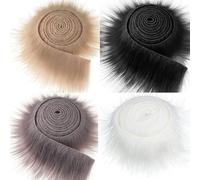 Tissu en fausse fourrure, 4pcs 5x1,5 cm Fausse tissu de fourrure, garniture de fourrure floue moelleuse pour les gnomes de masque thérian