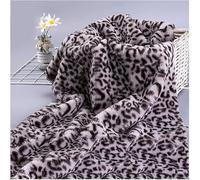 Tissu en fausse fourrure imprimé léopard épais 160x50cm for la décoration intérieure faite à la main, tissu en fausse fourrure confortable et doux for la décoration de costumes d'accessoires de coutur