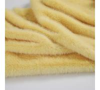 Tissu en fourrure synthétique douce - 50 x 50 cm - Imitation lapin - Tissu stretch - Pour coussin de canapé, artisanat, écharpe, couture, poupées, coussins, vêtements, tapis, costumes, jaune clair