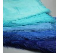 Tissu en fourrure synthétique poils longs 12 cm fausse fourrure bleue 50 x 170 cm pour l'artisanat bricolage fond photo Prop Costumes tapis Fursuit Oreilles Queue Cosplay(Couleur : 9 bleu)