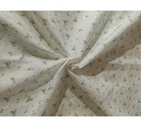 Tissu en lin de qualité supérieure blanc ivoire avec impression feuille d'or ~ 147,3 cm par The Yard