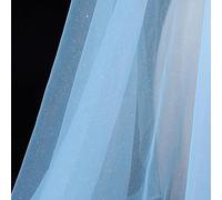 Tissu en organza à coudre - 300 x 160 cm - Vendu au mètre - Tissu décoratif à coudre - Tissu léger brillant à paillettes - Organza - Tulle pour vêtements, décoration, rideaux, nappes, écharpes - Bleu