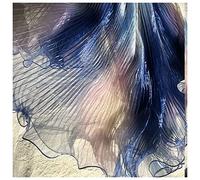 Tissu en organza plissé dégradé de couleurs magiques pour robe - 140 cm de large - Violet et bleu