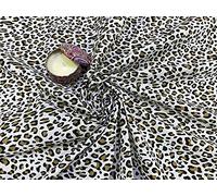 Tissu en polycoton imprimé léopard des neiges - 112 cm de large - 1/2 m de long