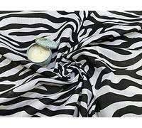Tissu en polycoton imprimé zèbre noir et blanc **Free UK Post** Tissu en polycoton imprimé animaux zèbre blanc noir - 112 cm de large - (1 Fat Quarter - 48 cm x 55 cm)