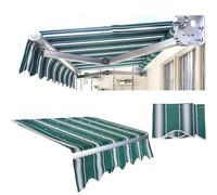 Tissu en polyester de rechange pour auvent manuel rétractable et résistant aux intempéries - Protection UV - Vert - 300 x 200 cm